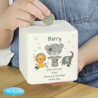Personalised Tiny Tatty Teddy Jungle Animals Money Box Extra Image 2 Preview